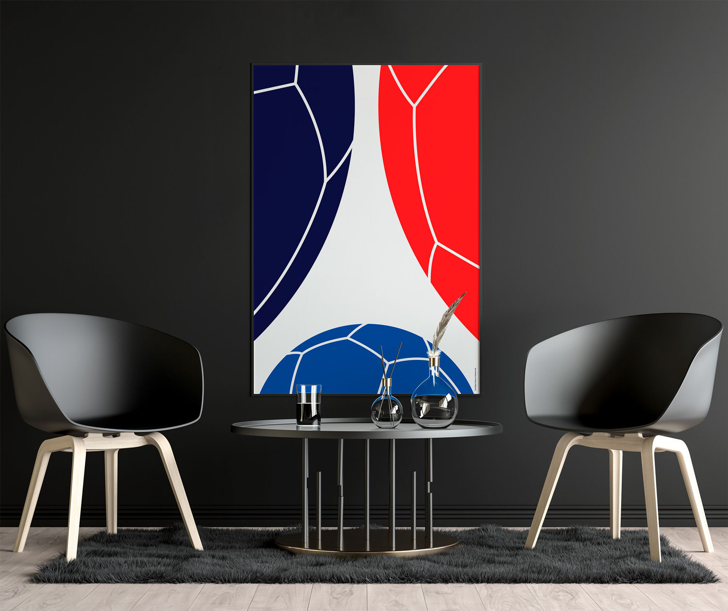 France Le Tricolore (Winners 1998, 2018) by Art of Sport &mdash; art print preview