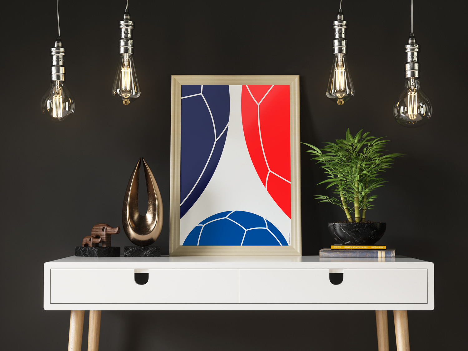 France Le Tricolore (Winners 1998, 2018) by Art of Sport &mdash; art print preview