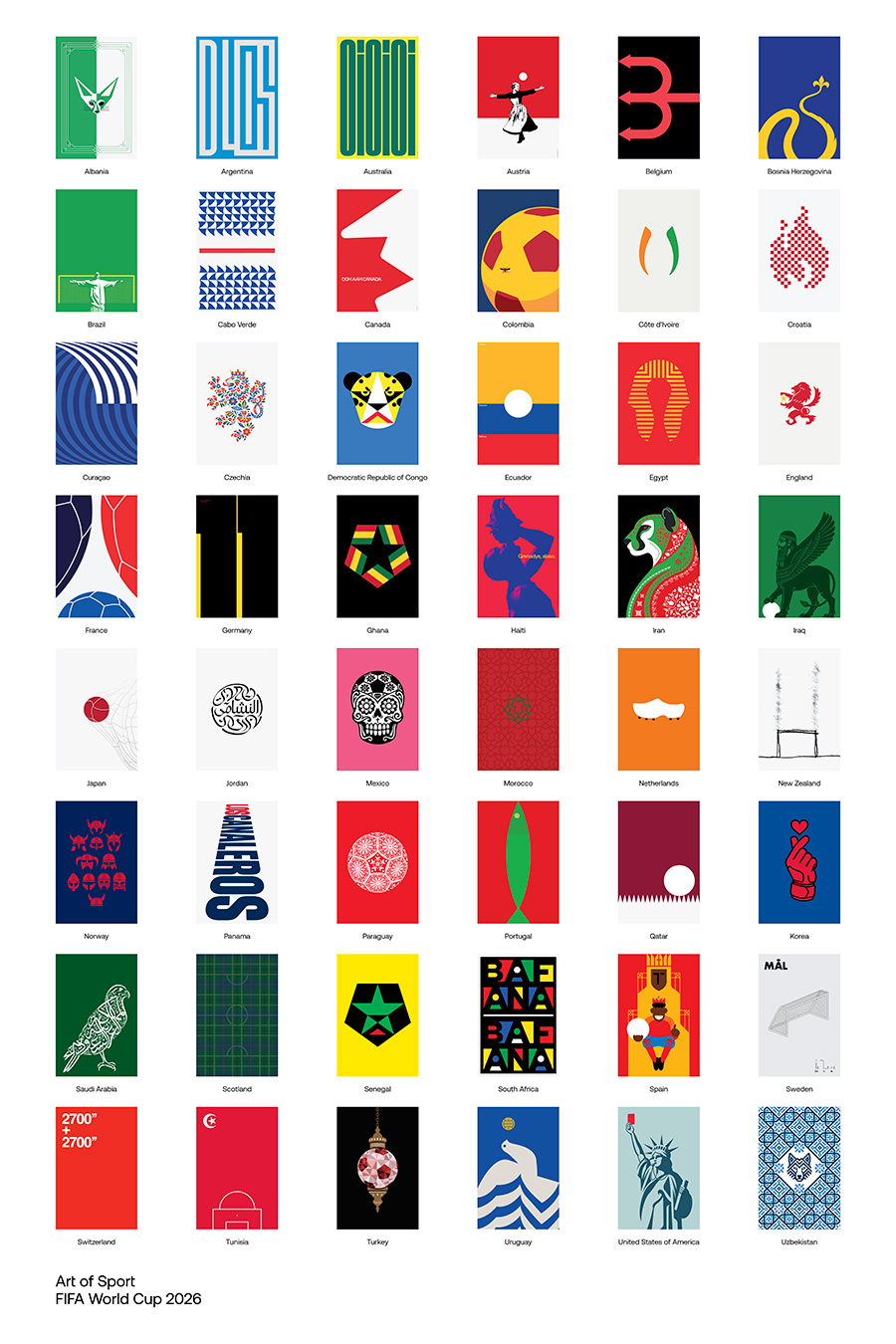 48 Teams 48 Posters by Art of Sport