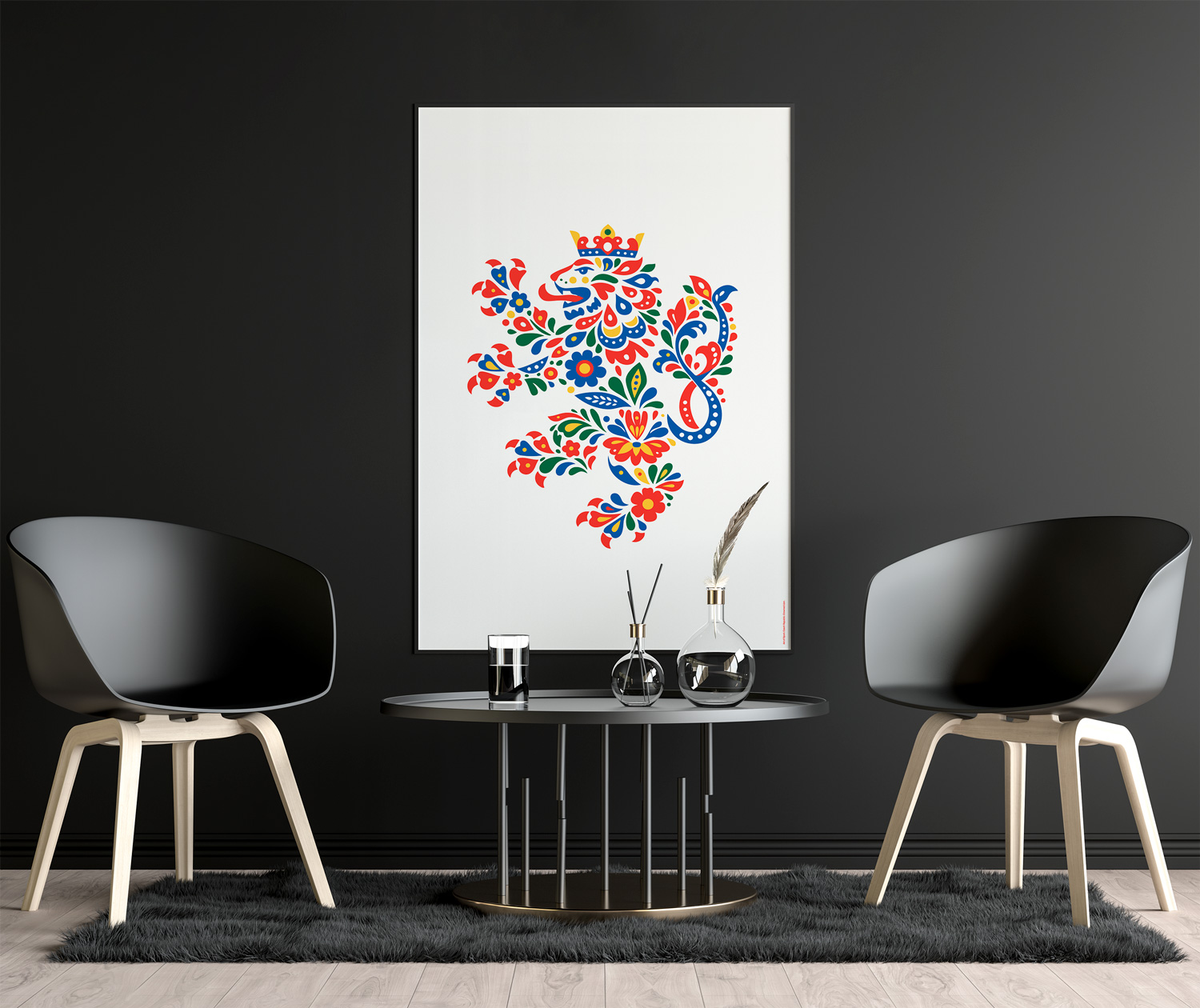 Czechia | Crowned Lion &mdash; art print preview