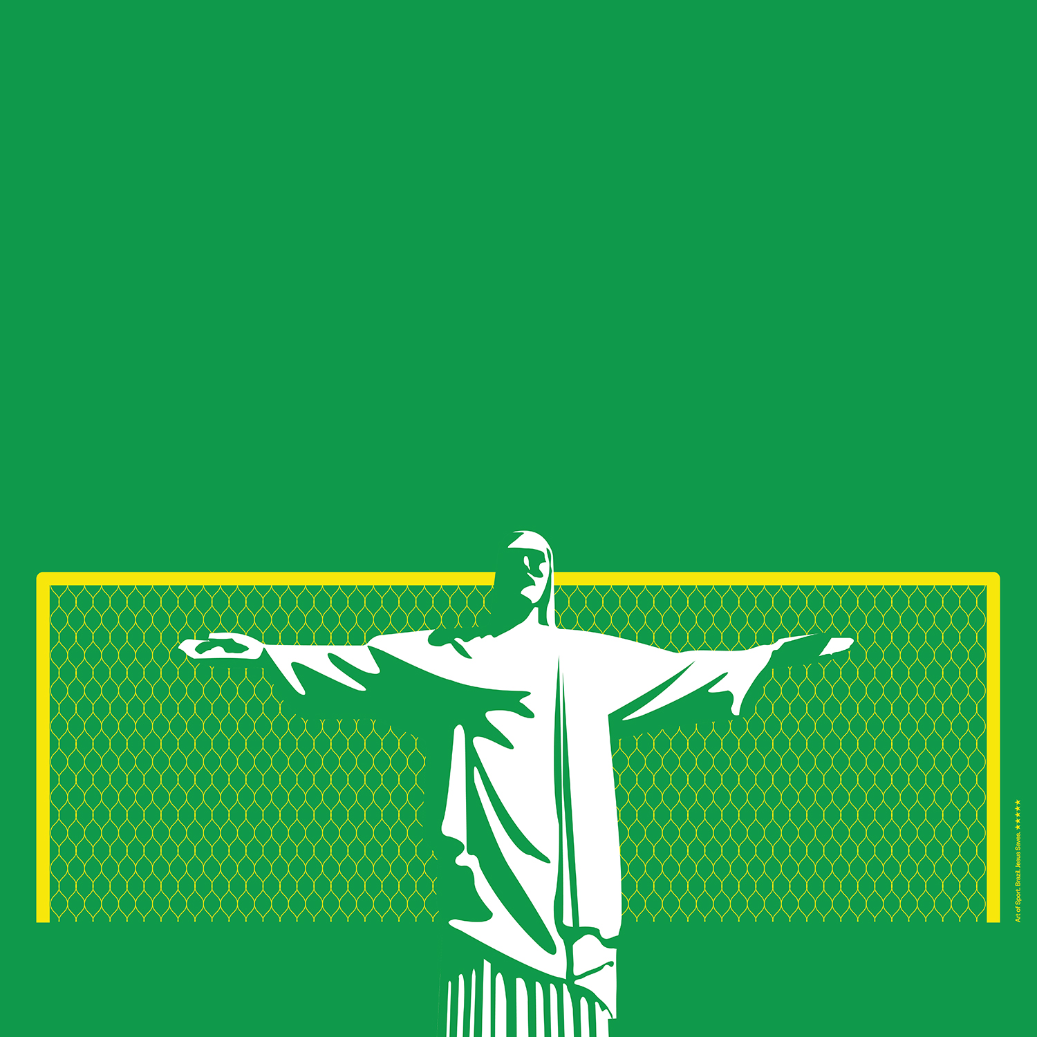 Brazil (Winners 1958, 1962, 1970, 1994, 2002) | Jesus Saves by Art of Sport &mdash; art print preview